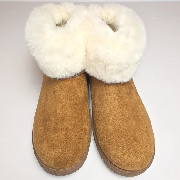 White Mountain Women's Faux Fur Lined Suede Ankle Booties Size 10 - Picture 8 of 14